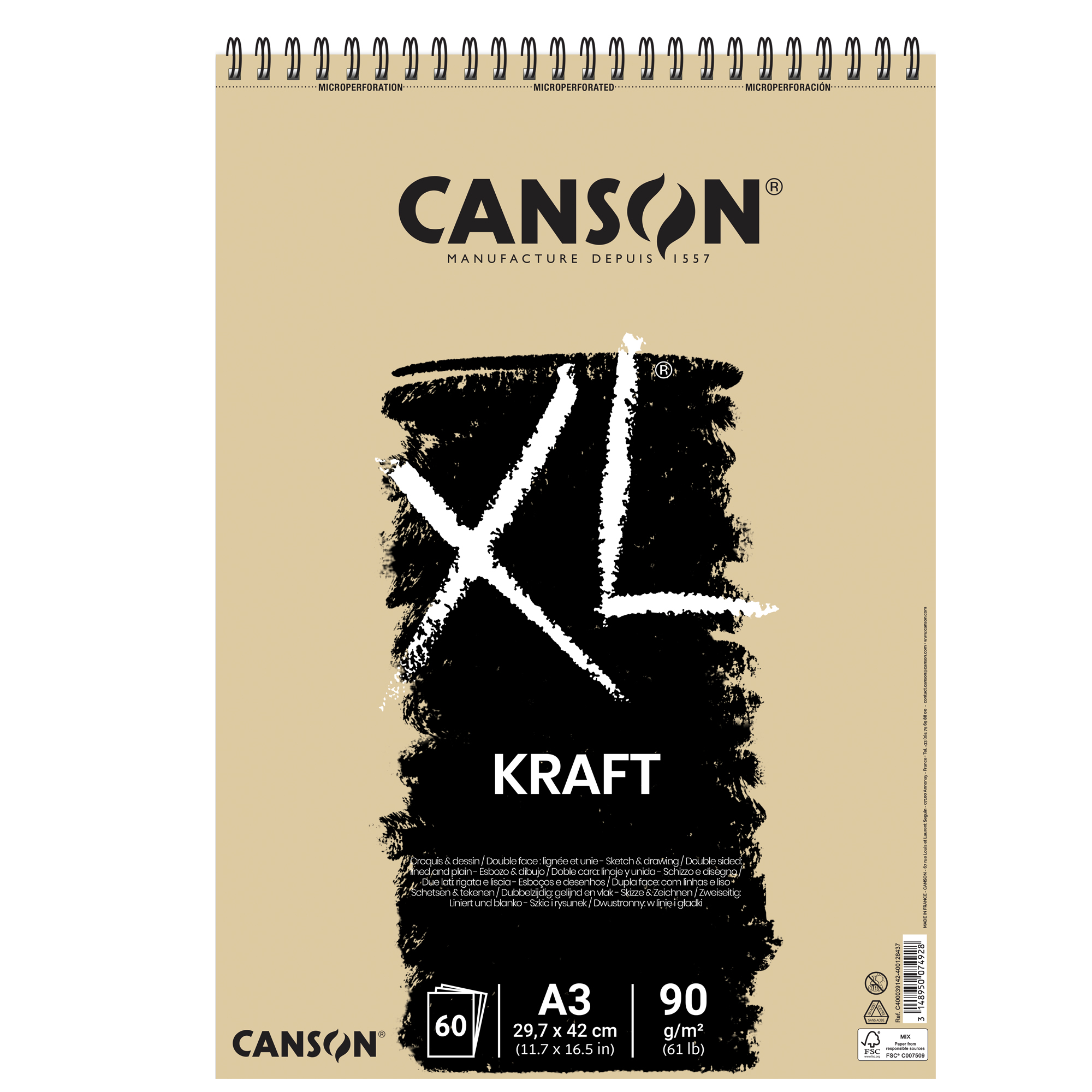 Album spiralato lato corto XL kraft - A3 …