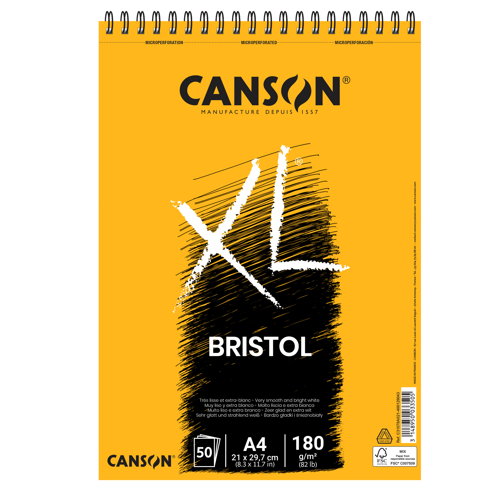 Blocco spiralato lato corto XL Bristol - A4 …