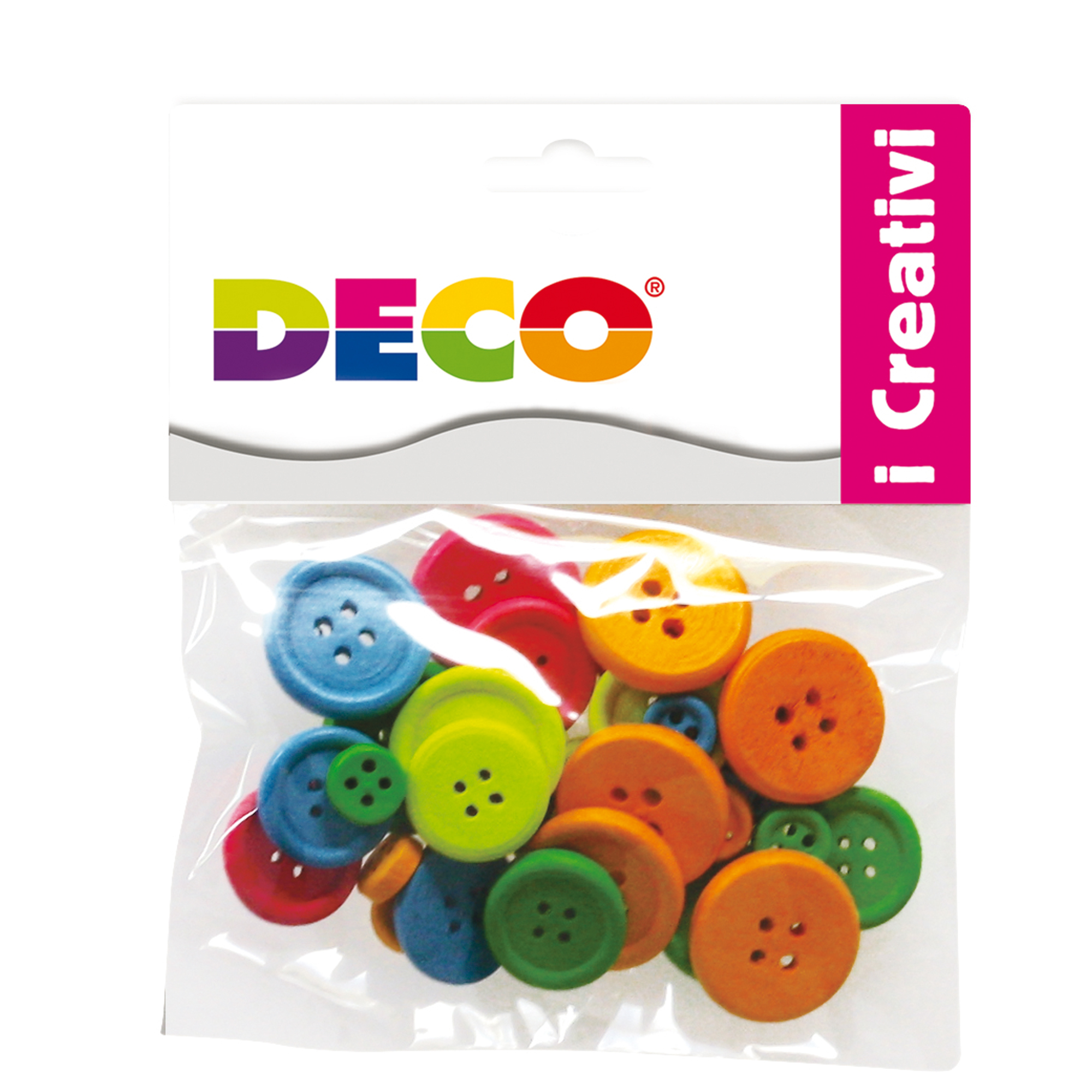 Bottoni - in legno - colori neon - …