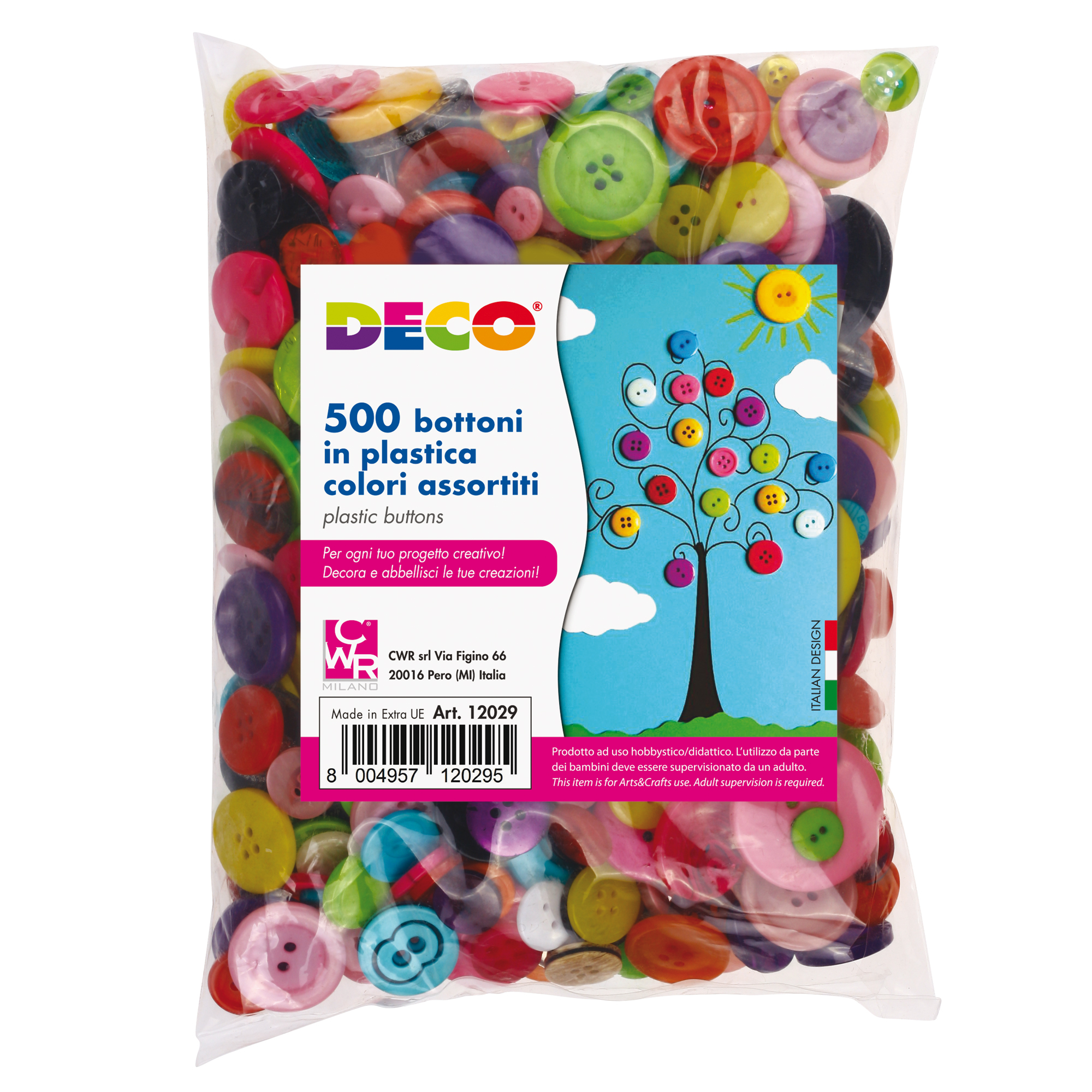 Bottoni - in plastica - colori assortiti - …