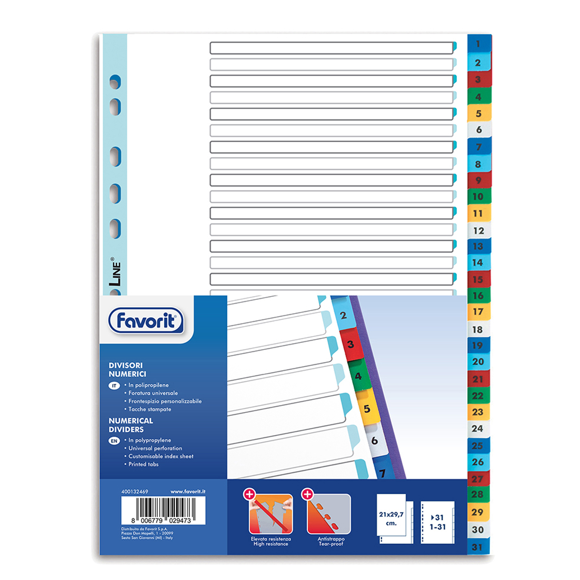 Divisori numerici 31 tacche - A4 - PP …