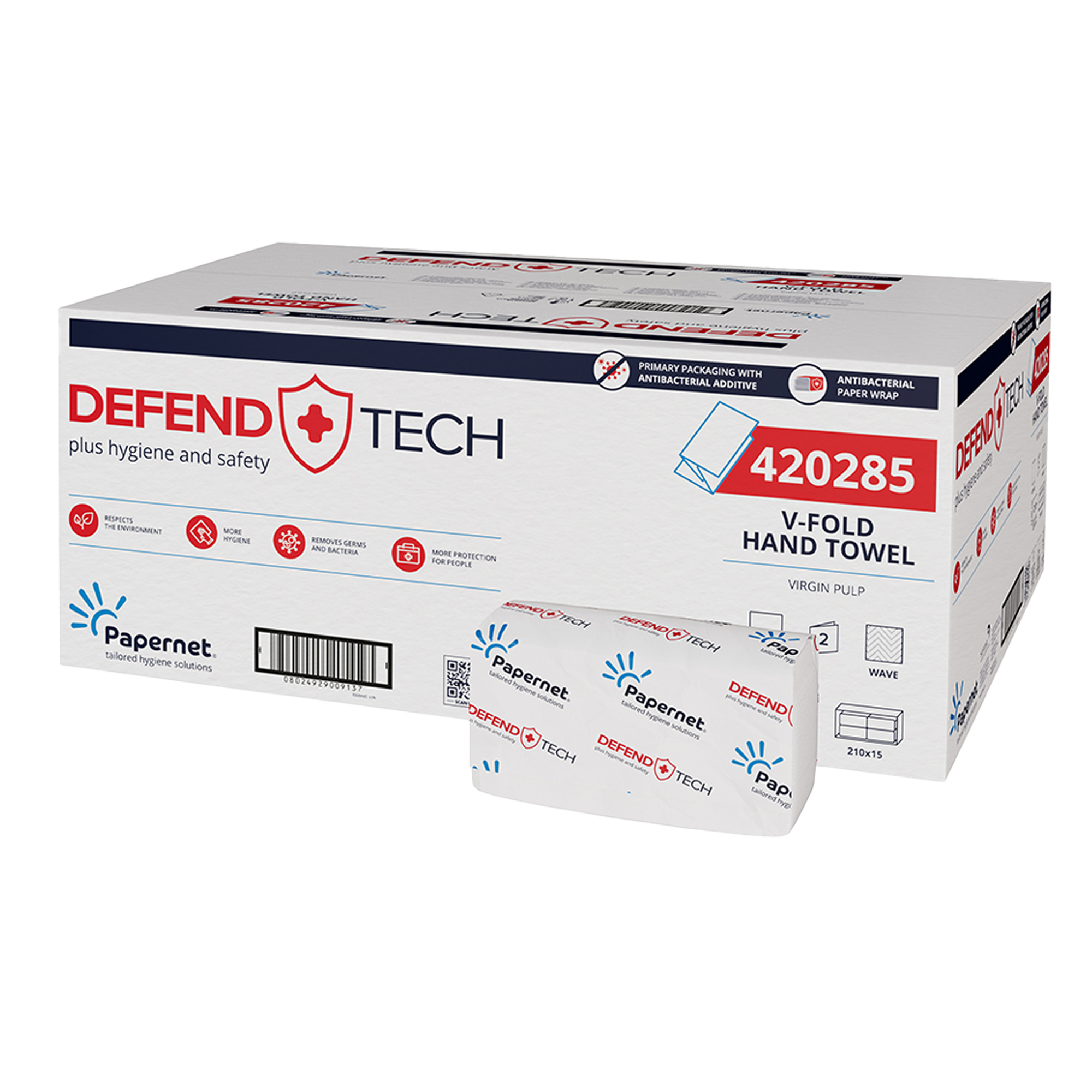 Asciugamani piegati a V Defend Tech - Papernet …