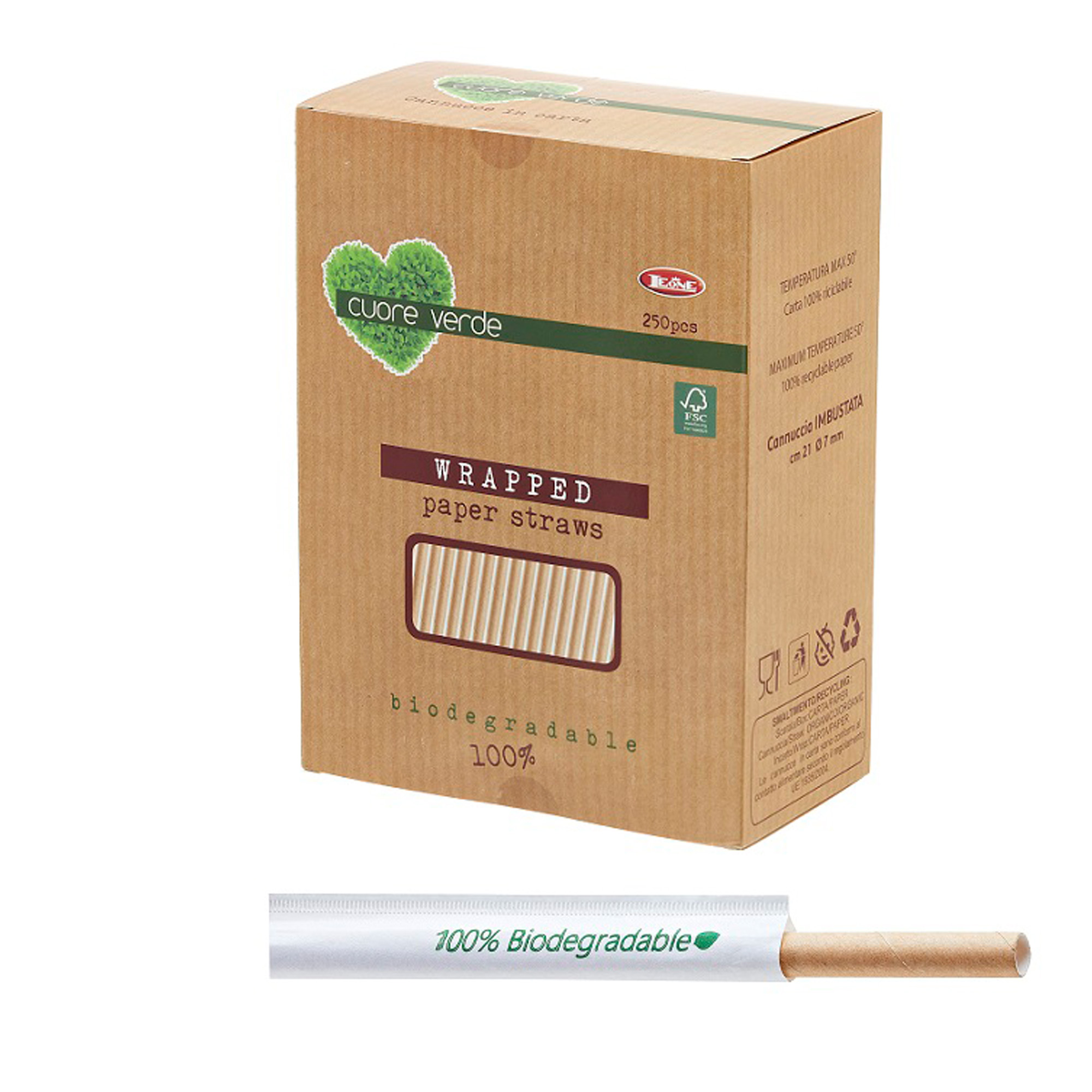 Cannucce kraft imbustate bio - 21 cm - …