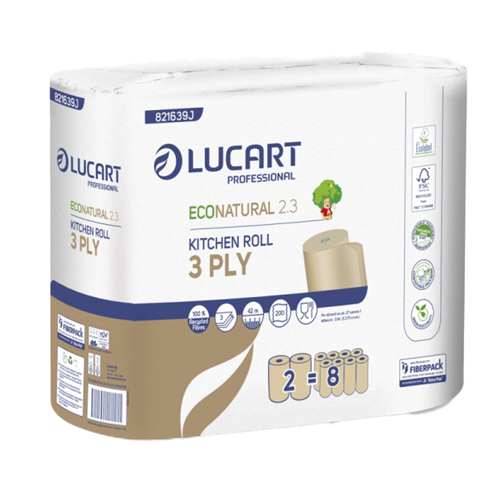 Asciugatutto EcoNatural 2.3 Plastic Free - 200 strappi …