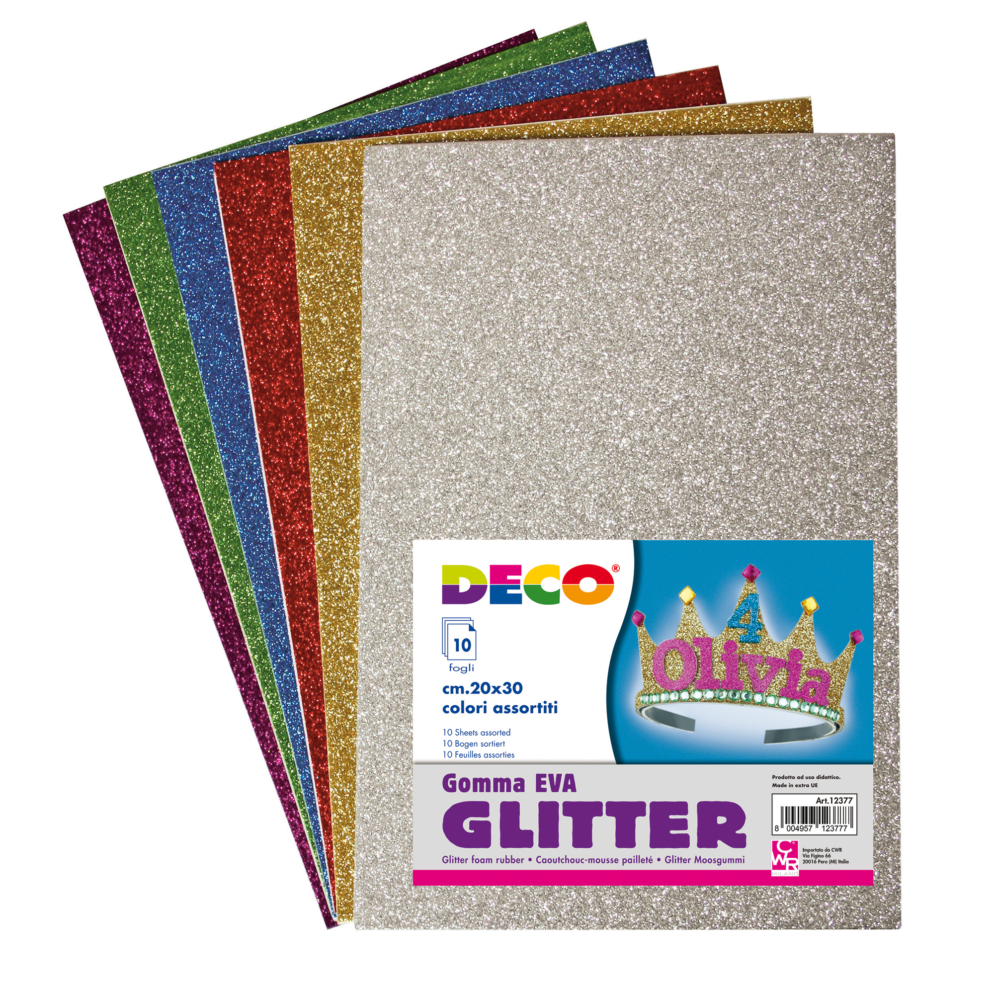 Gomma Crepp Glitter - 20x30 cm - colori …