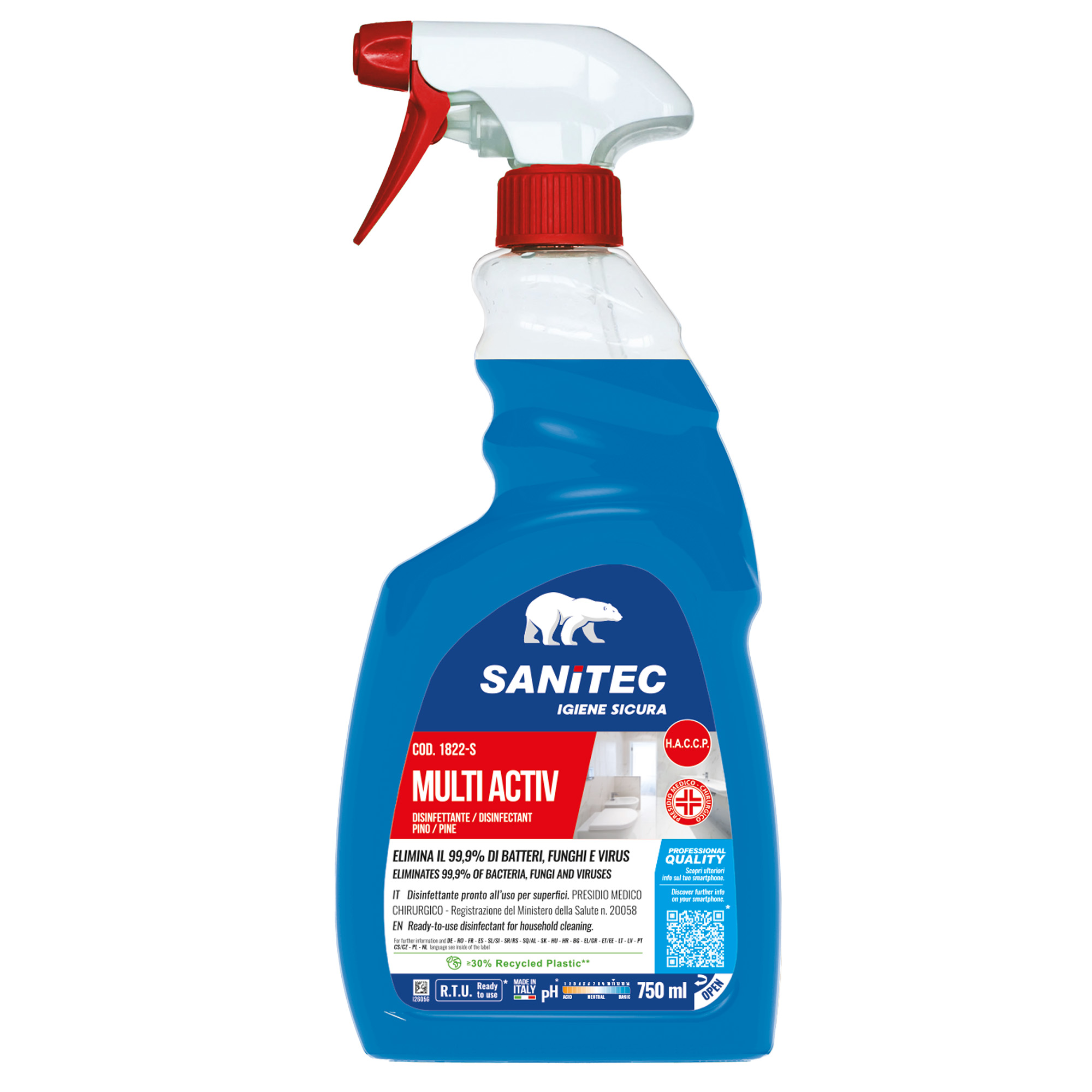 Sanitec MULTI ACTIV BATHROOM - Sgrassante / disinfettante …