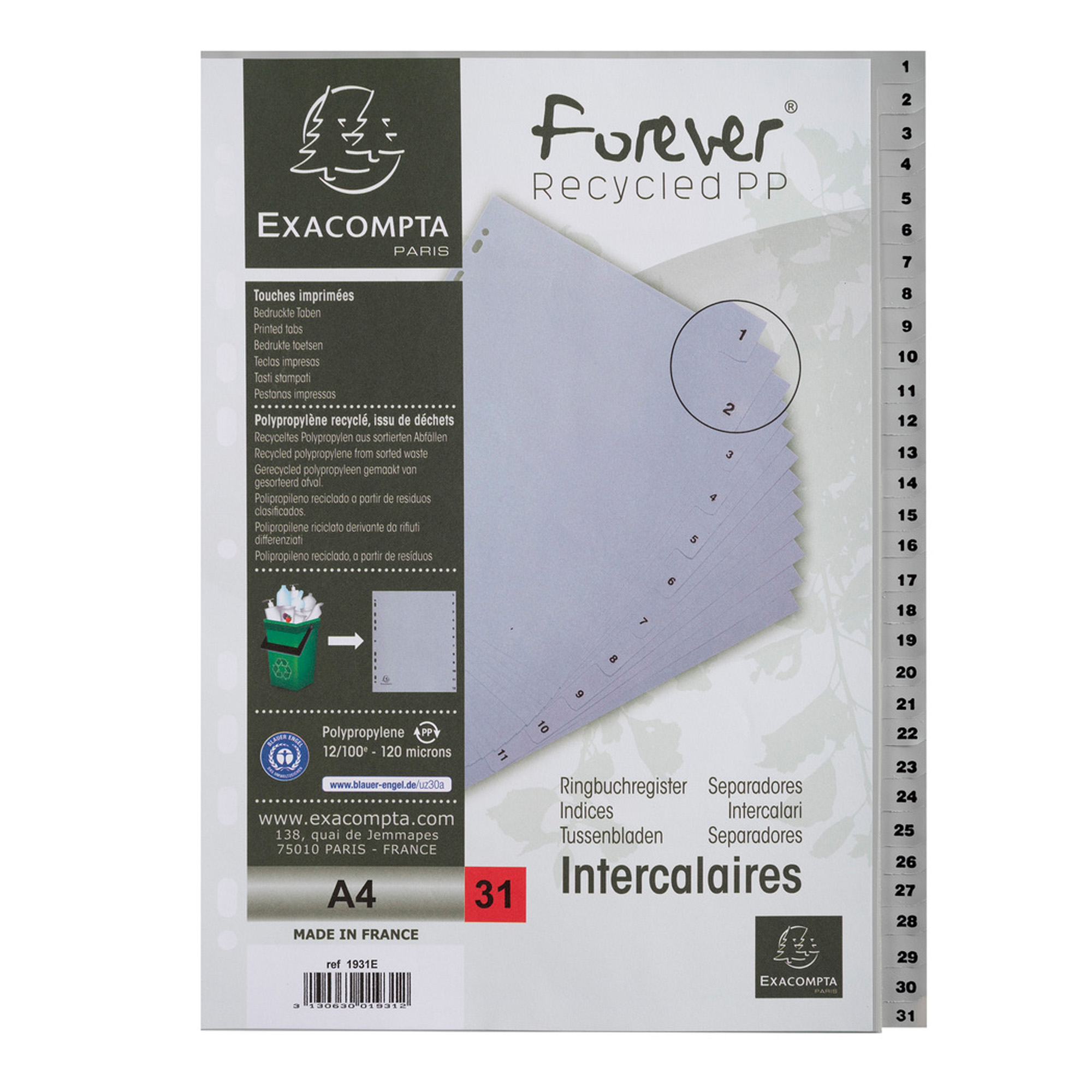 Intercalare numerico - 31 tasti - A4 - …