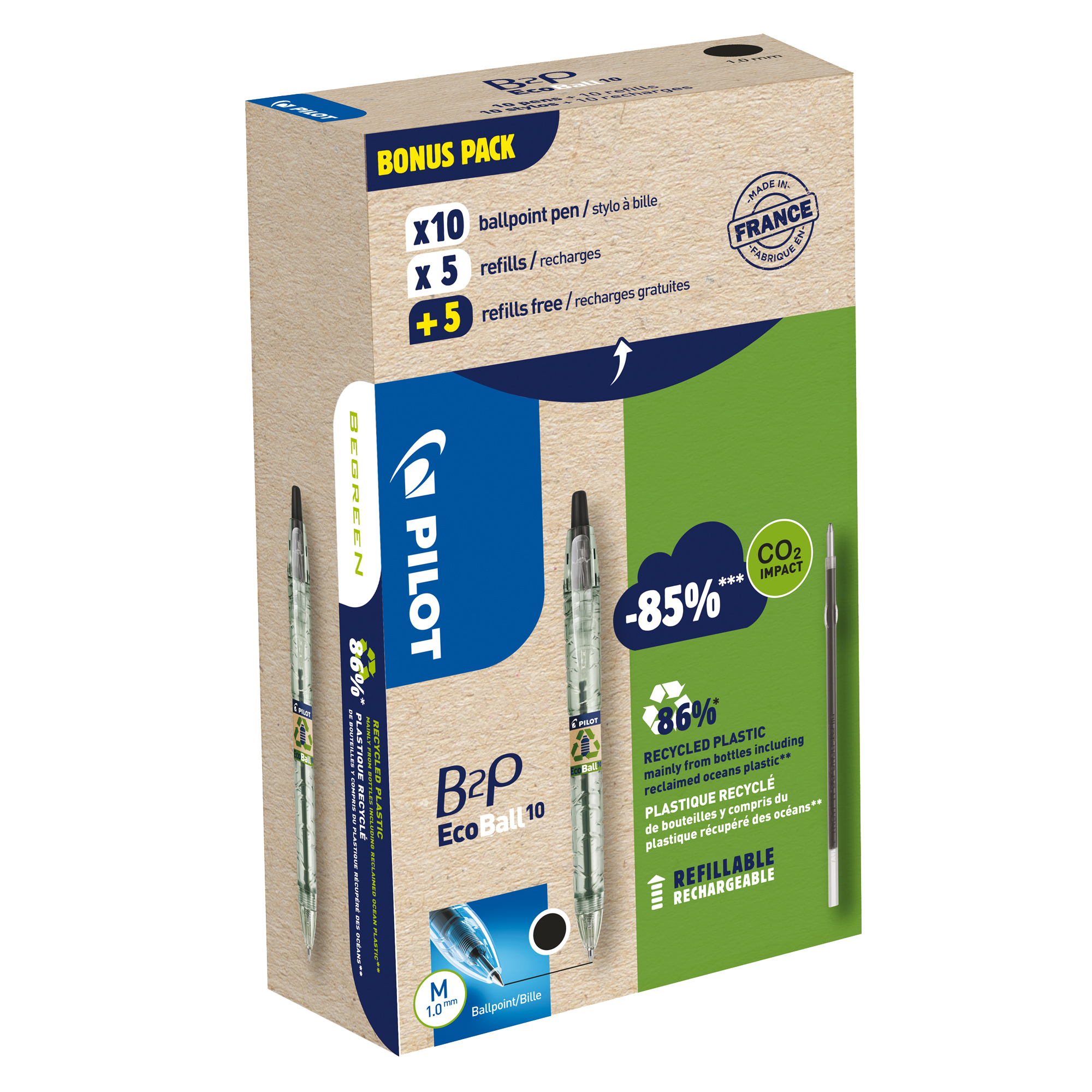 Penna a sfera scatto B2P Ecoball BeGreen - …