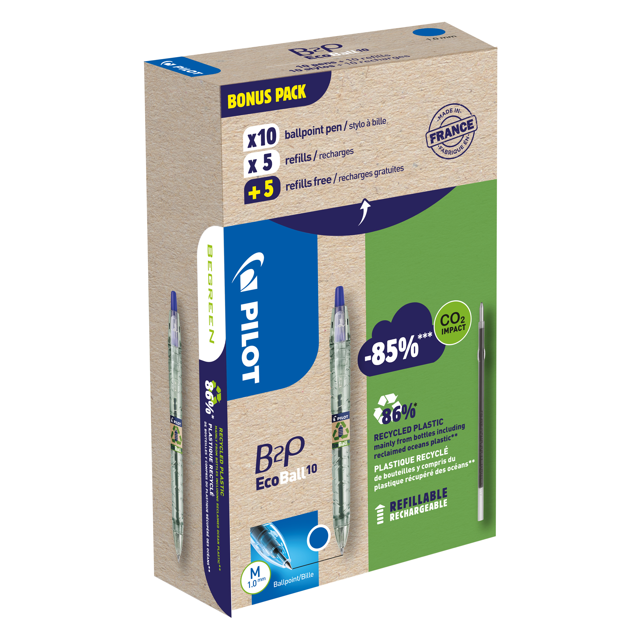 Penna a sfera scatto B2P Ecoball BeGreen - …