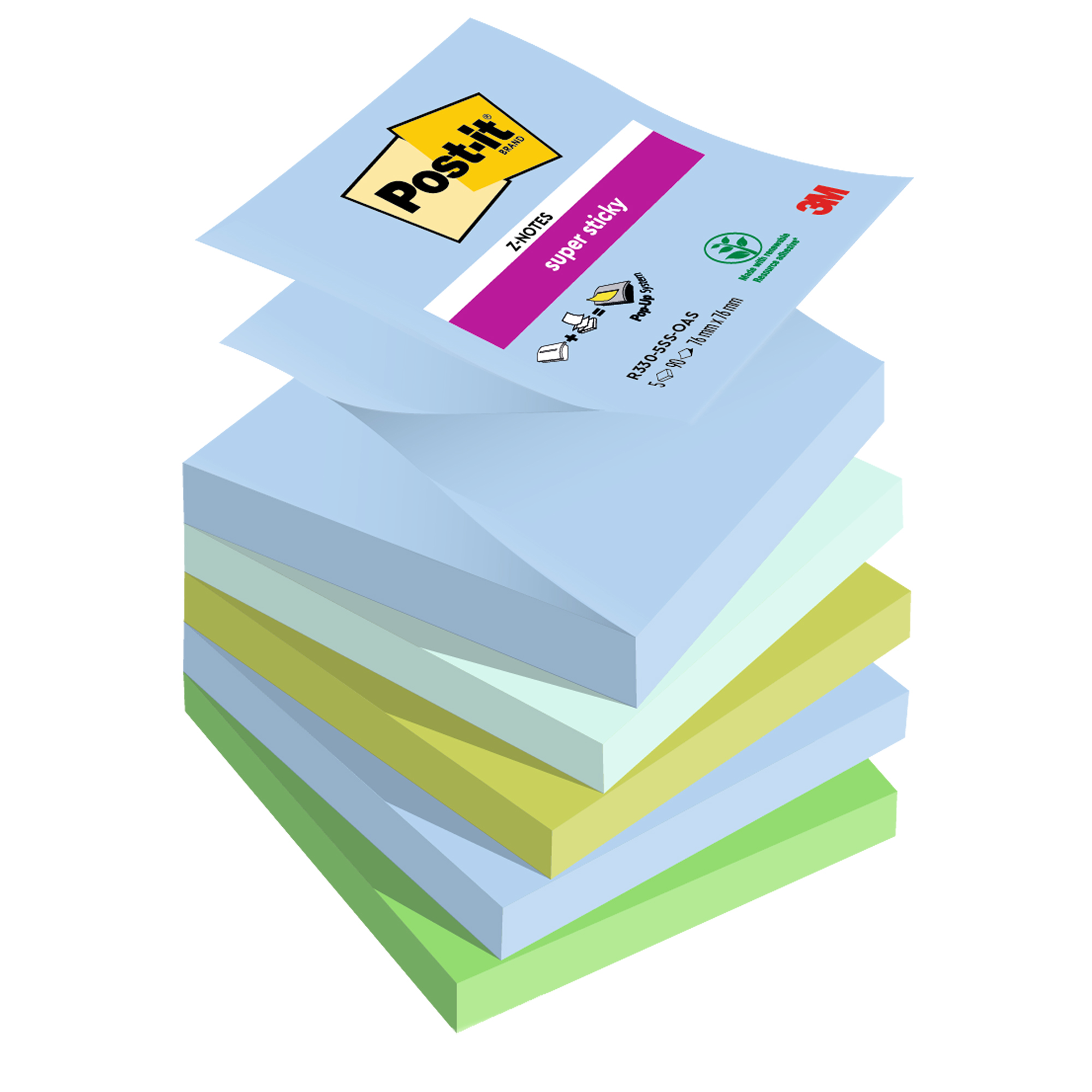 Ricariche di foglietti Post-it® Super Sticky Z-Notes Oasis …