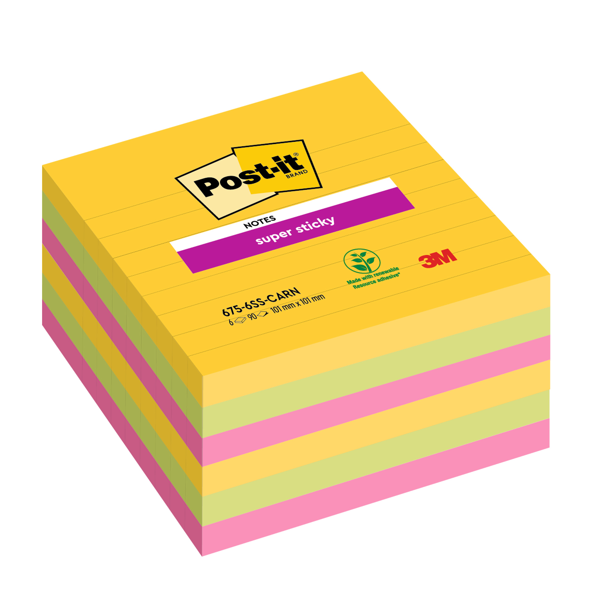 Blocco Post-it Super Sticky - 675-6SS-CARN - a …