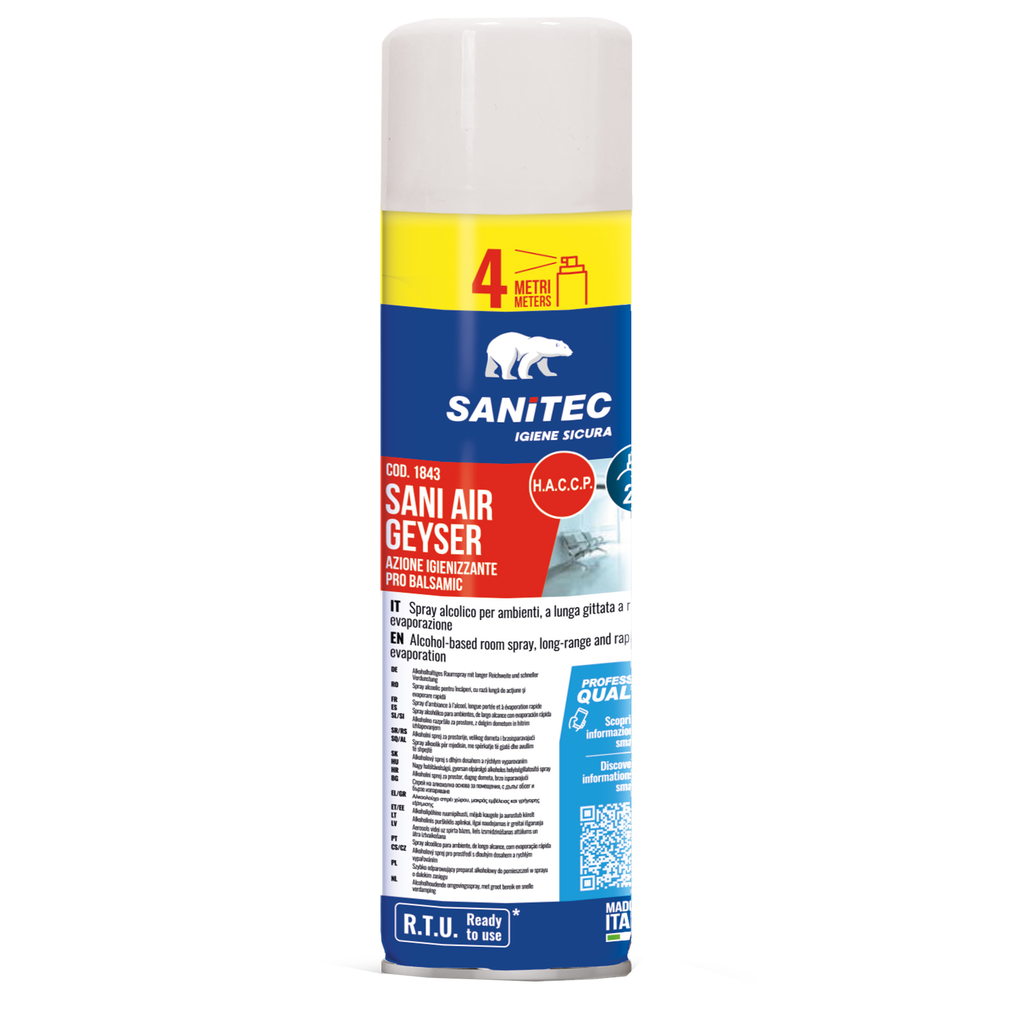 Spray alcolico igienizzante - per ambienti - Sani …