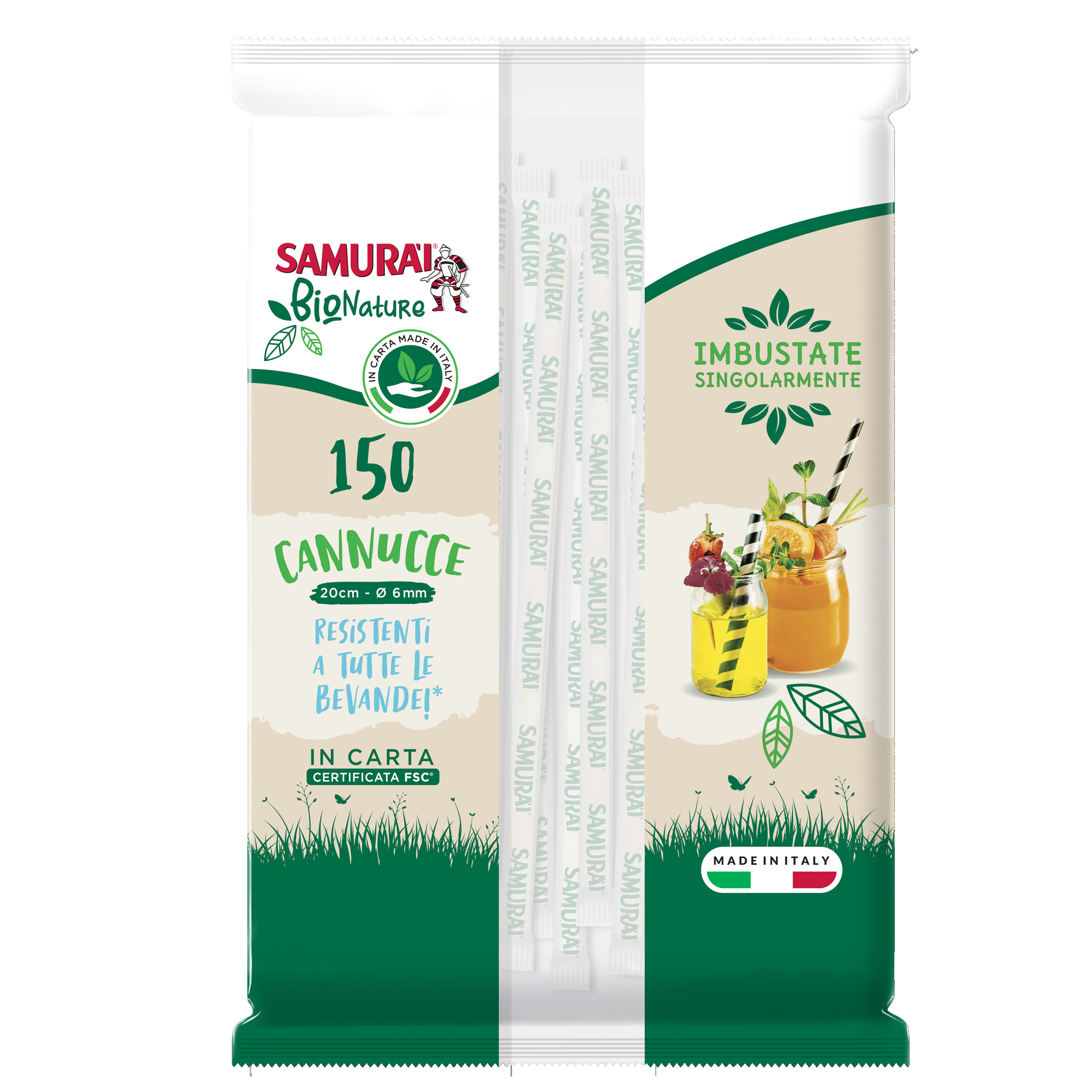 Cannuccia in carta - 20 cm - bianco/bianco-avana …