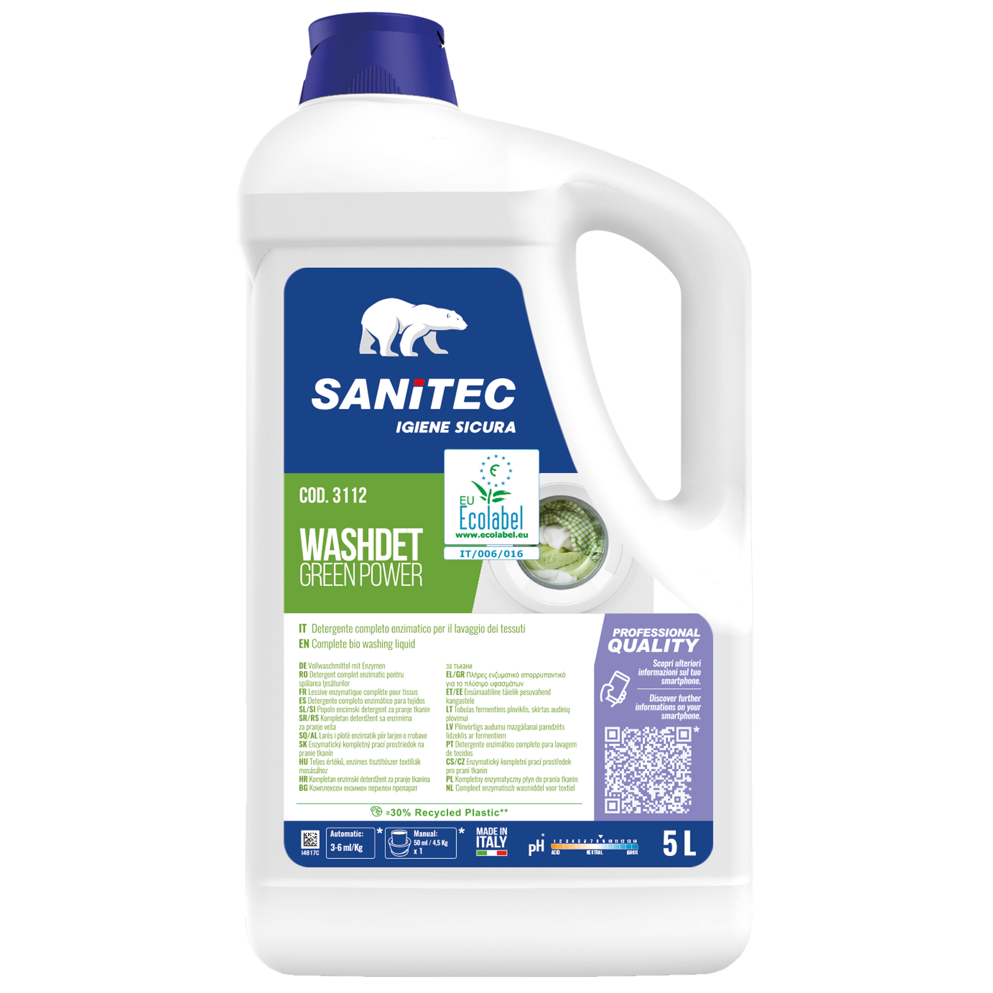 Detersivo liquido lavatrice Washdet Green Power - 5 …