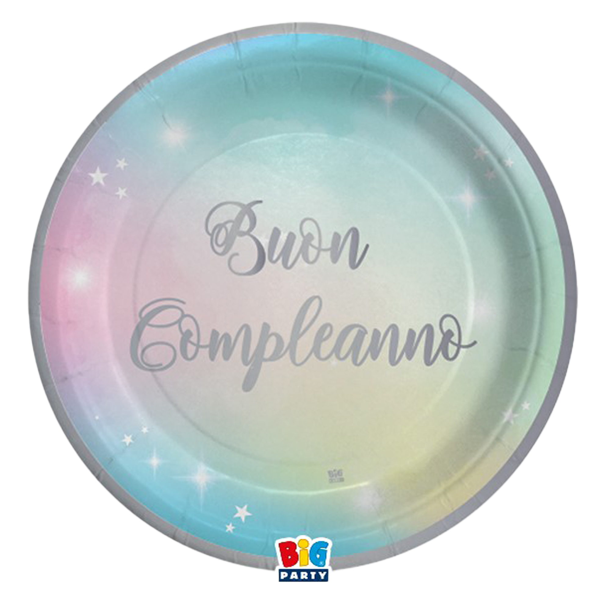 Piatto Soft Rainbow - Buon Compleanno - diametro …