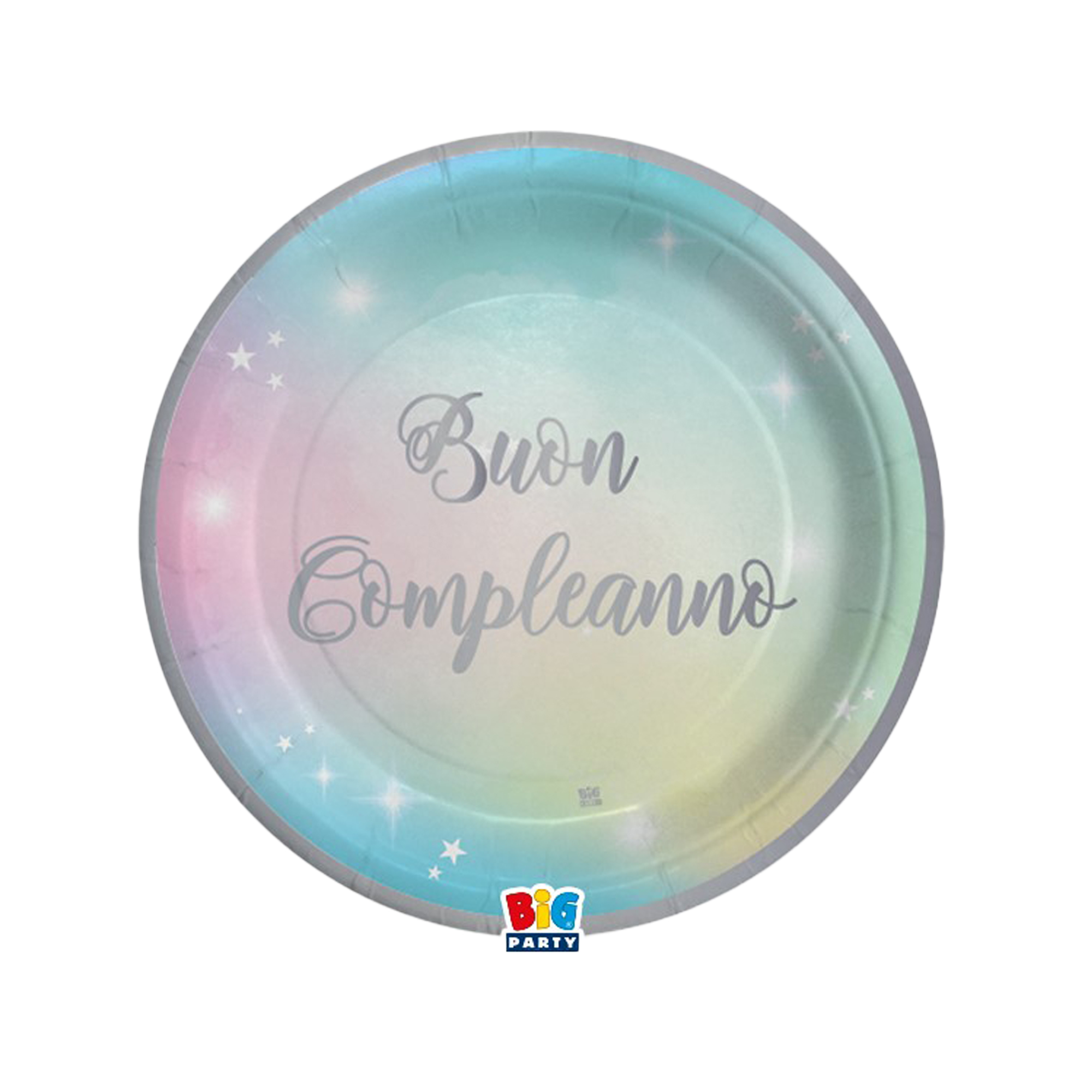 Piatto Soft Rainbow - Buon Compleanno - diametro …