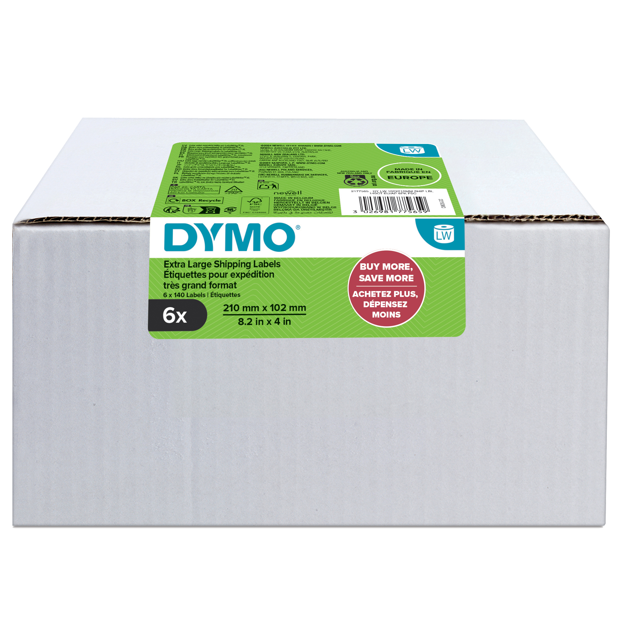 Etichette LW DHL solo per LW5XL - 102mmx210mm …