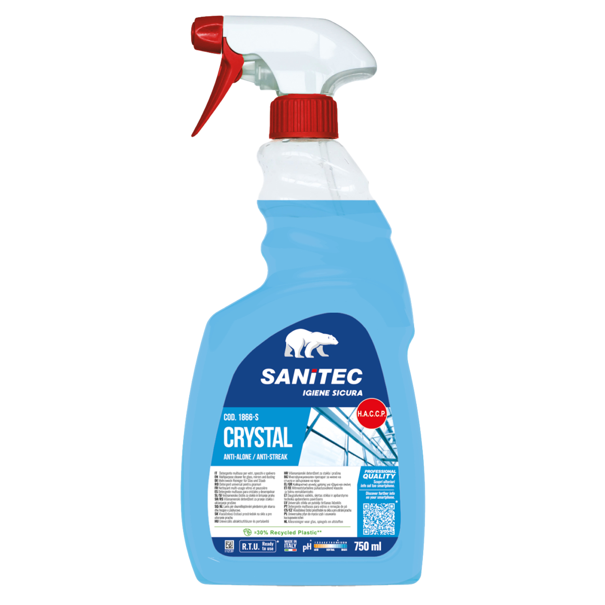 Sanitec GLASS - Detergente - liquido - spray …