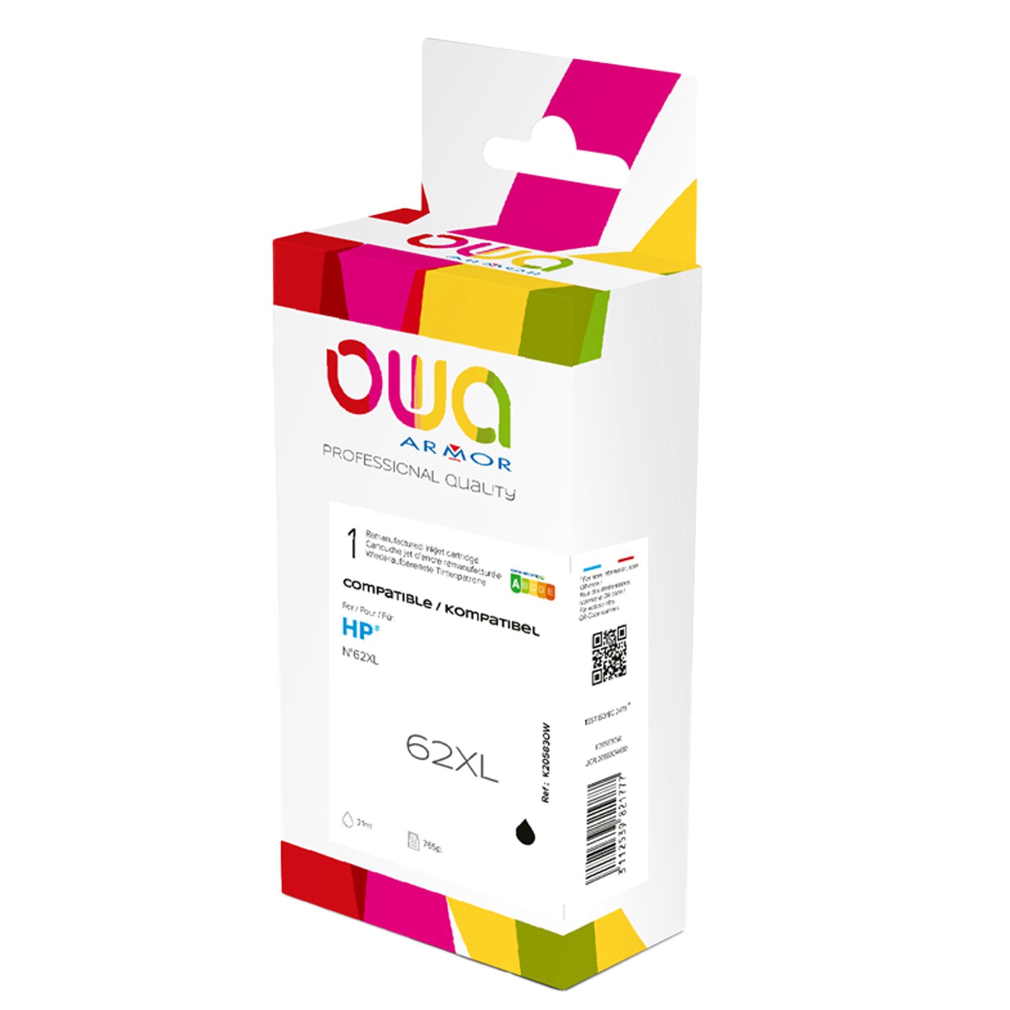 Armor - Cartuccia ink Compatibile per Hp 62XL- …