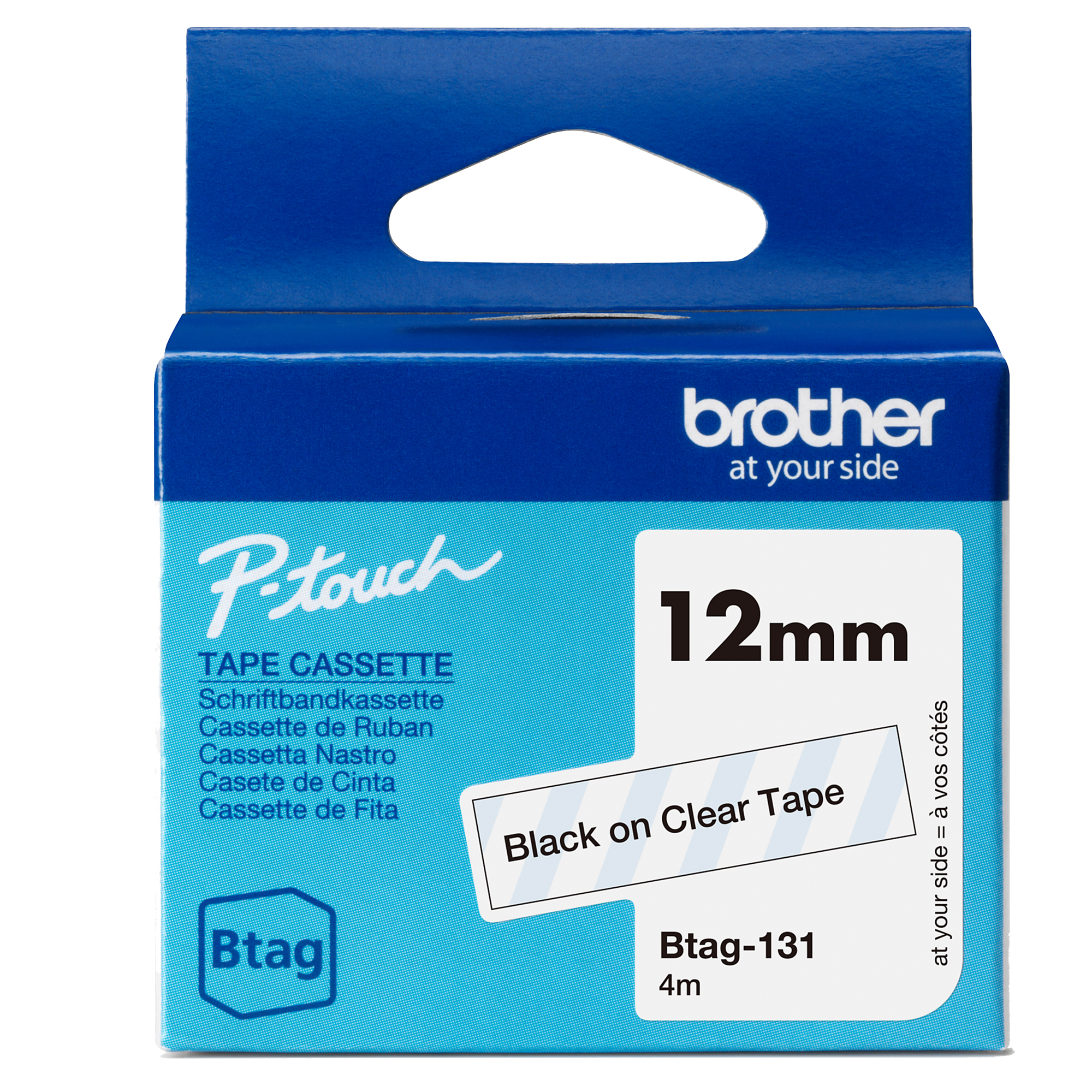 Brother Nastro BTAG131 da 12MM nero su trasparente …