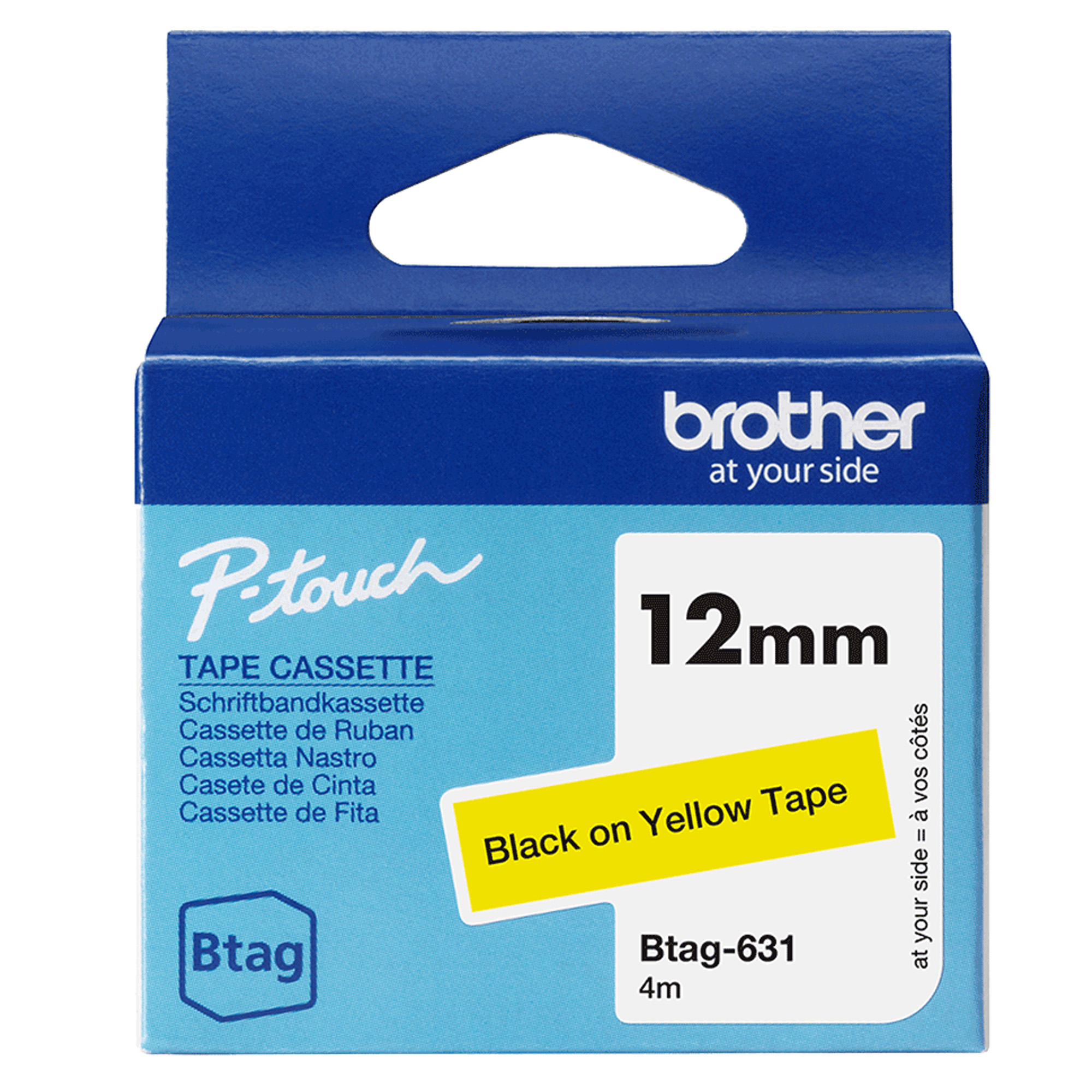 Brother Nastro BTAG631 da 12MM nero su giallo …
