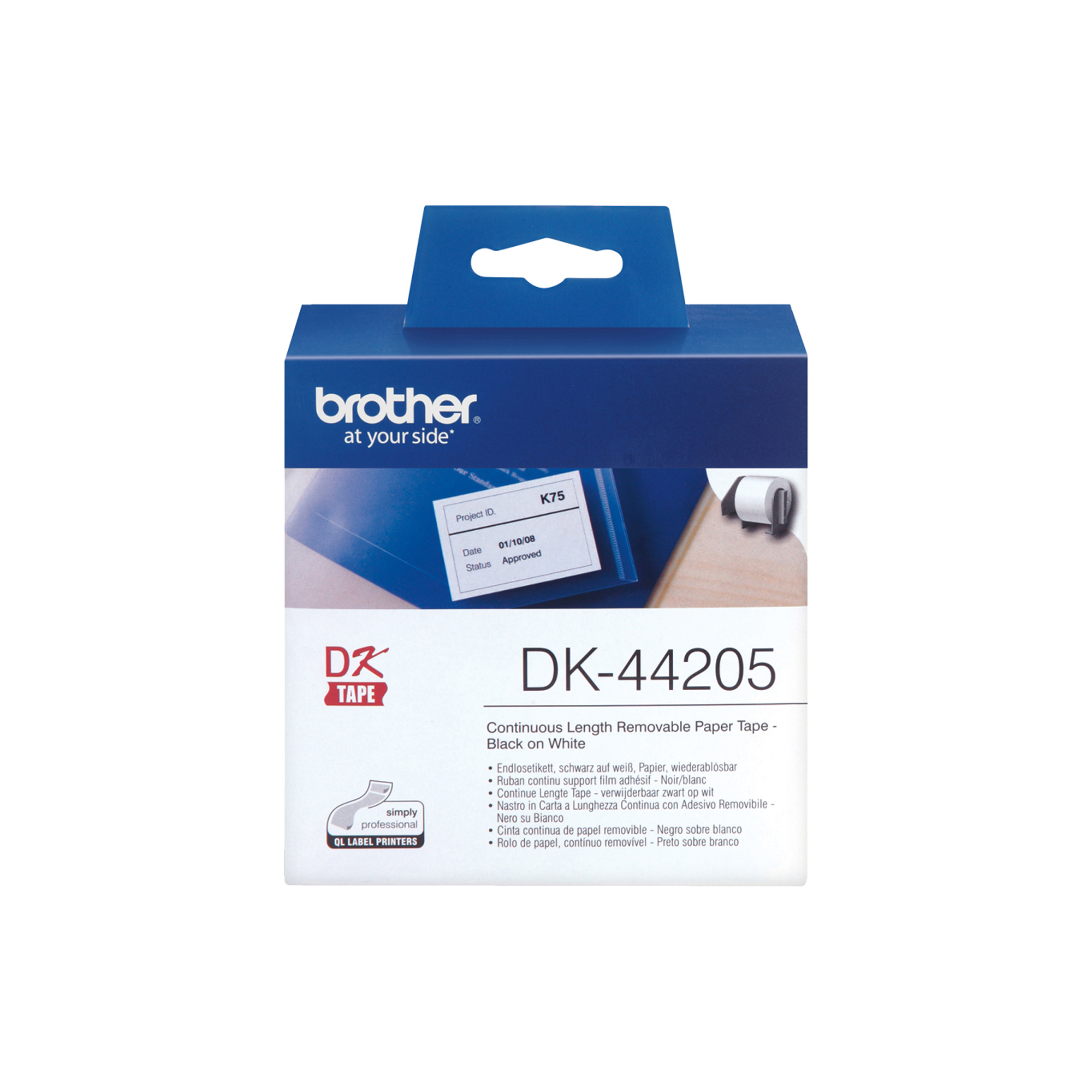 Brother - Nastro adesivo - Nero/Bianco - 62mm …