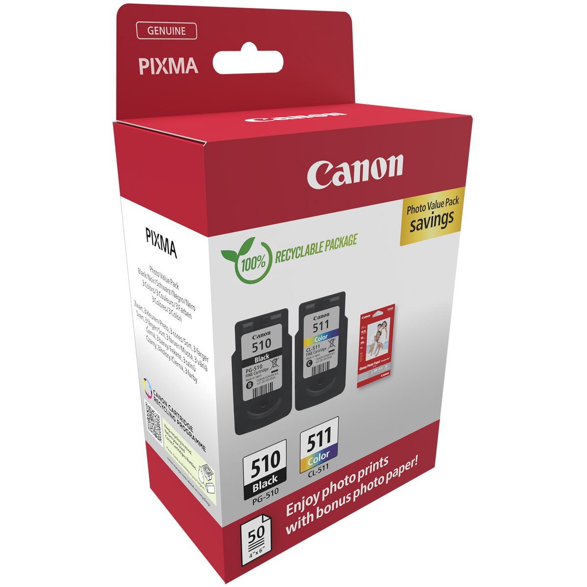 Canon PG-510/CL-511 Photo Paper Value Pack - Confezione …