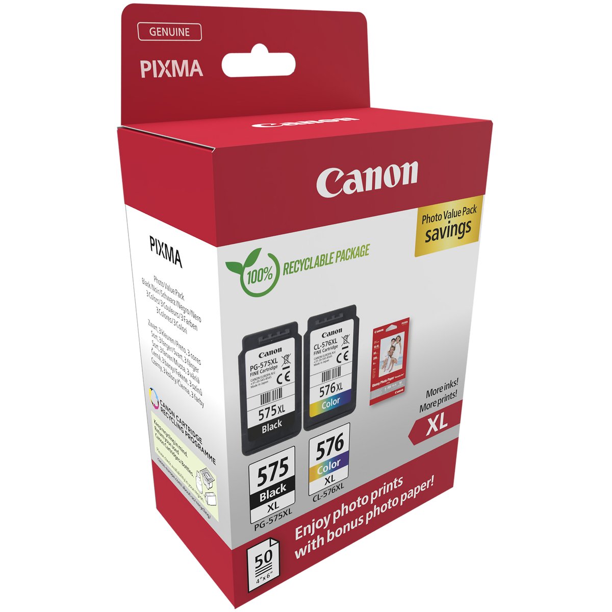Canon PG-575XL/CL-576XL Photo Paper Value Pack - Confezione …