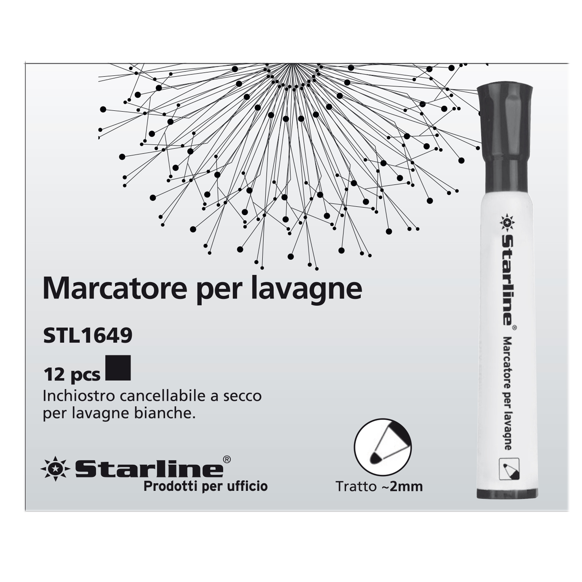 Marcatore per lavagne cancellabili Starline - punta tonda …