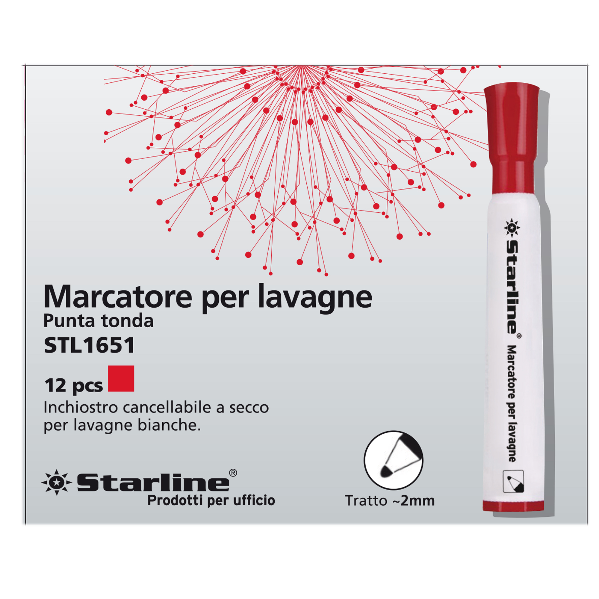 Marcatore per lavagne cancellabili Starline - punta tonda …