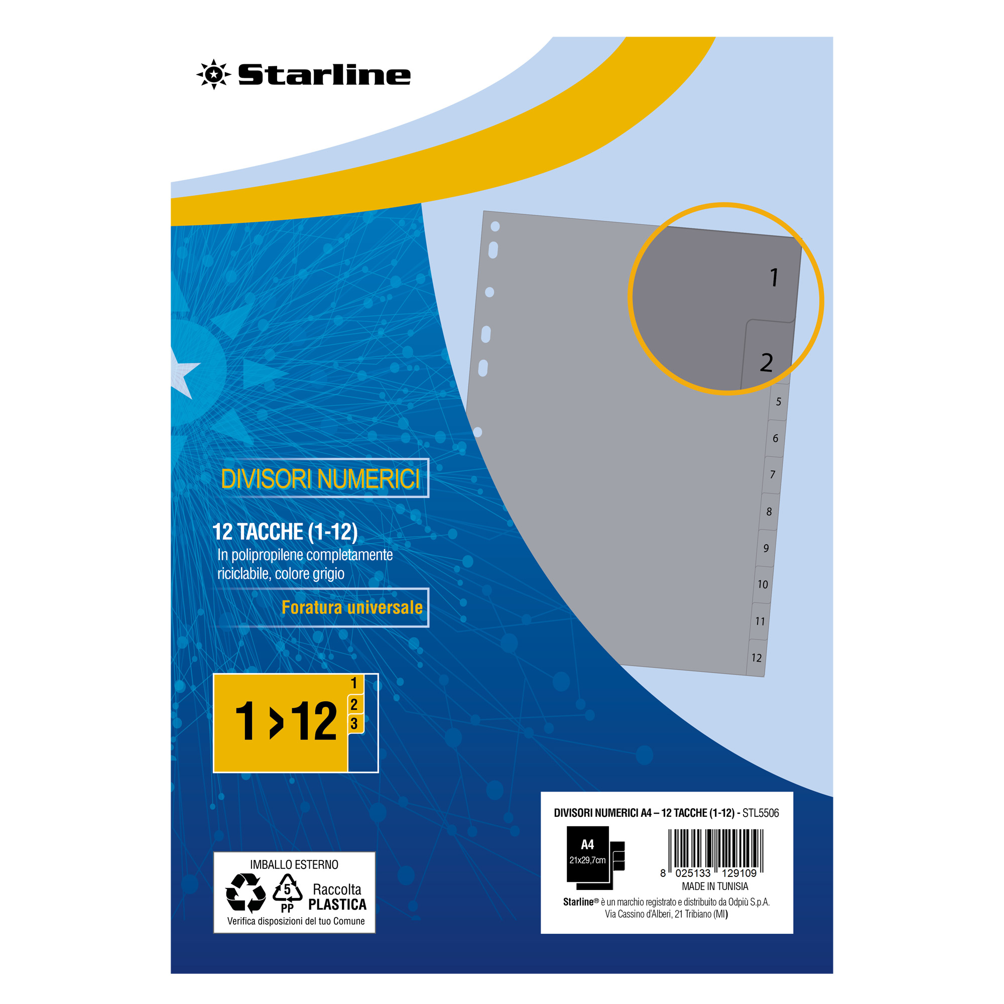 Divisori numerici 12 tacche - A4 - PP …