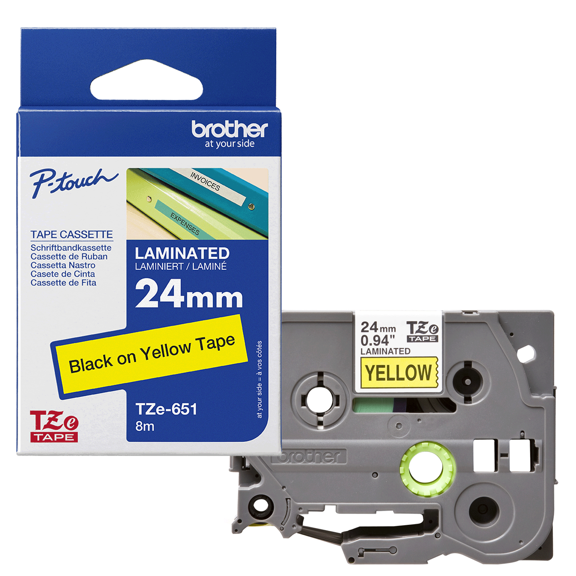 Brother - Nastro - Nero/Giallo - TZE651 - …