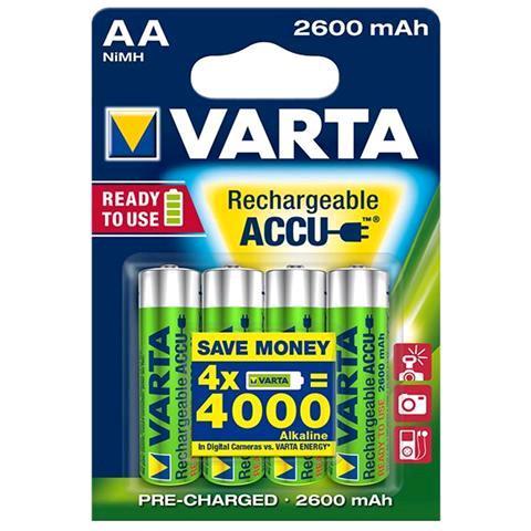 VARTA BATTERIE STILO RICARICABILE AA 2.600mAh CONF 4 …