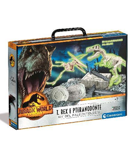CLEMENTONI JURASSIC WORLD 3 TREX E PTERANODONTE KIT …