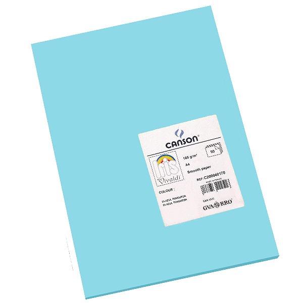 CANSON CF50FF VIVALDI A4 185G BLU TURCHESE