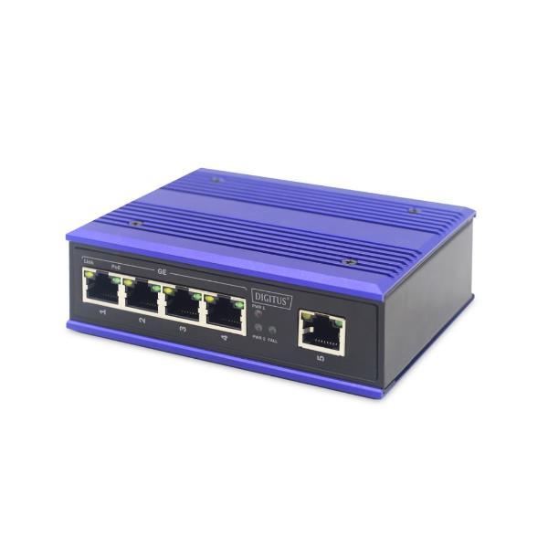 INDUSTRIAL 4-PORT GIGABIT POE SWITCH + 1 UPLINK …