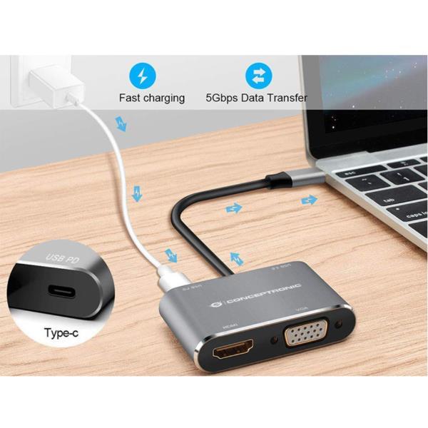 Conceptronic DONN16G, Cablato, USB 3.2 Gen 1 (3.1 …