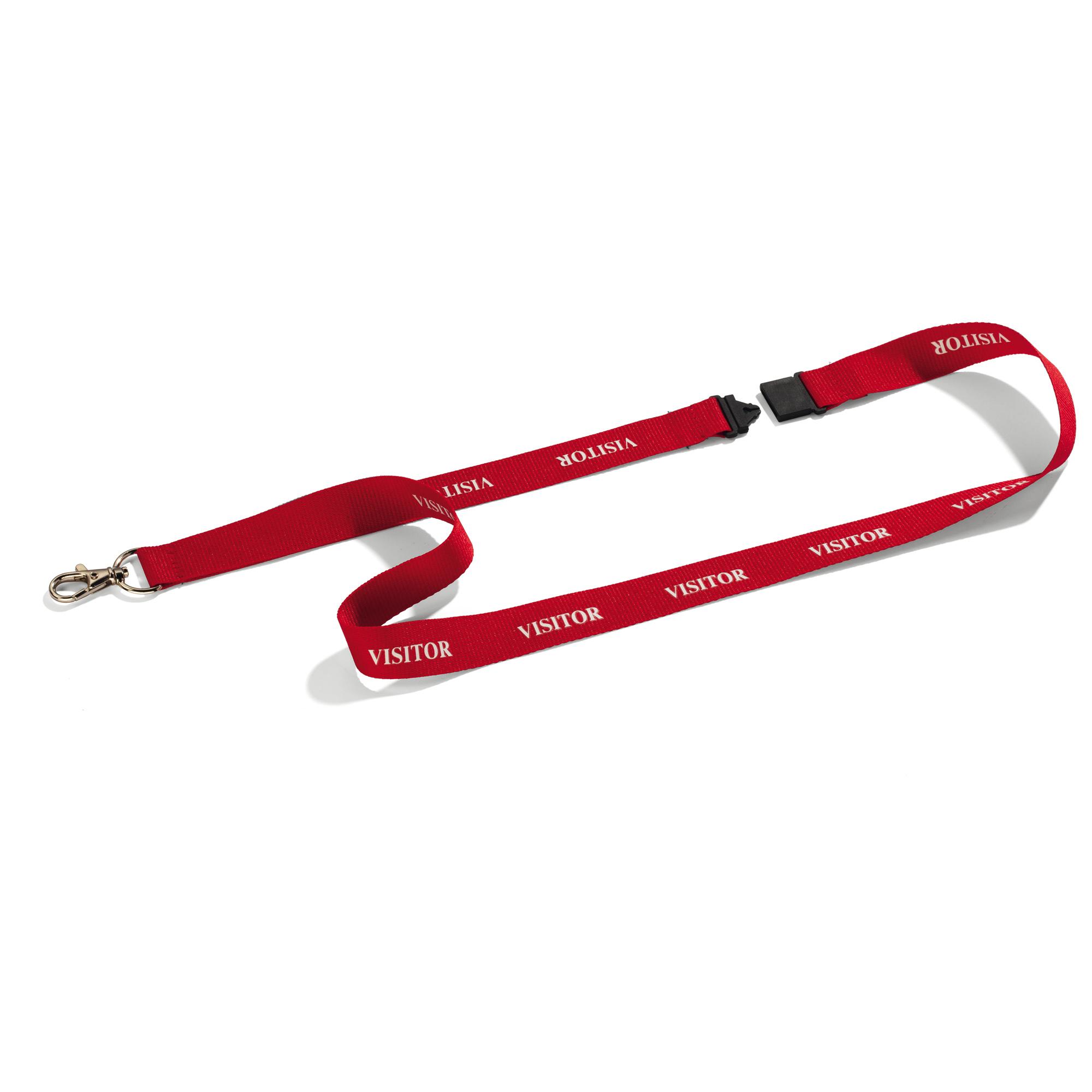 Cordoncini portabadge stampa visitor - rosso - 44 …