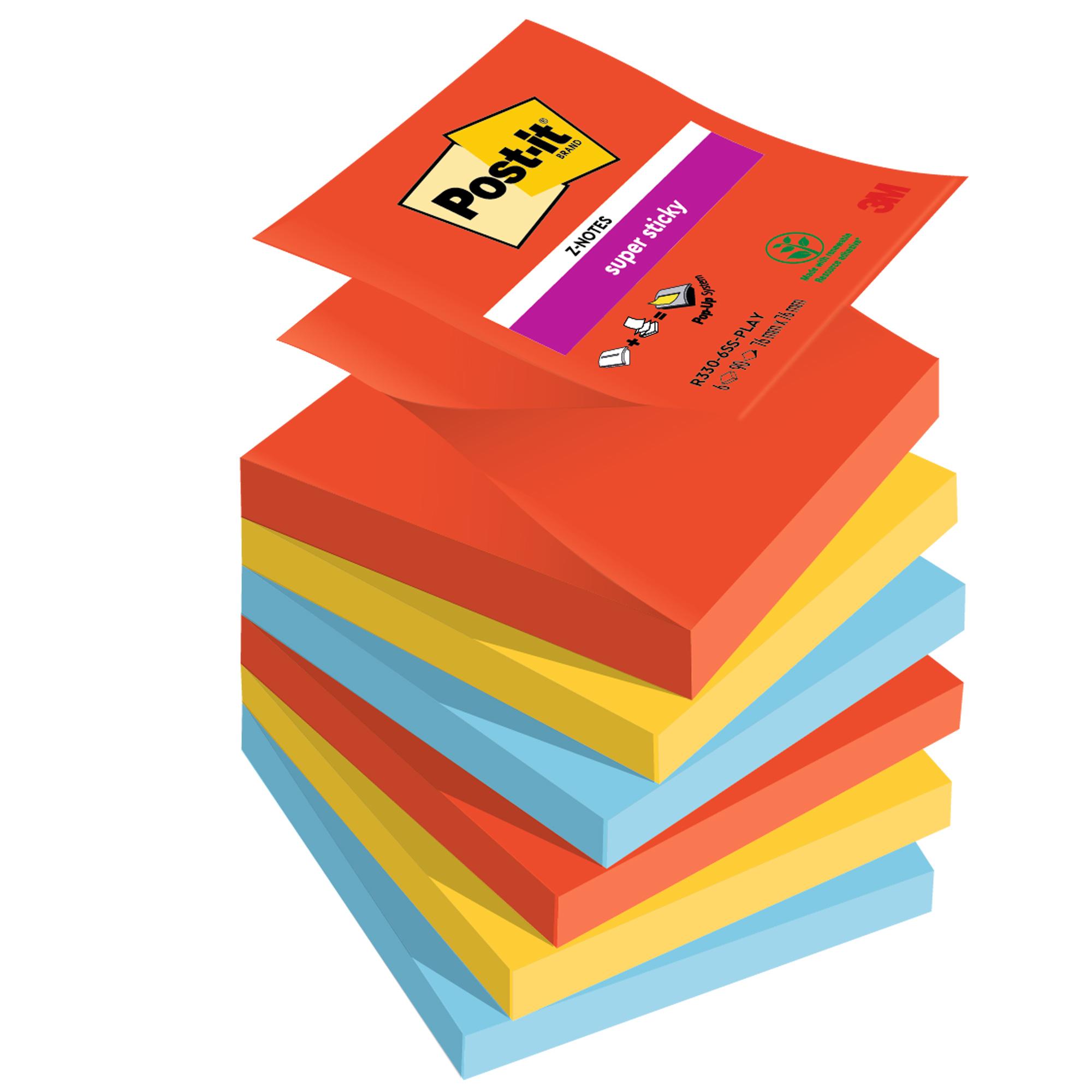 Ricariche di foglietti Post-it® Super Sticky Z-Notes Playful …