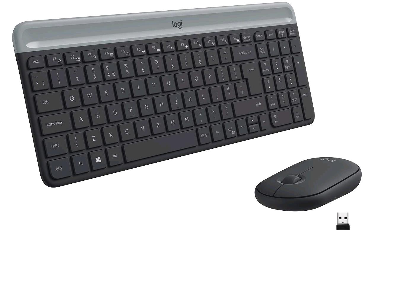 Logitech Slim Wireless Combo MK470 - Set mouse …