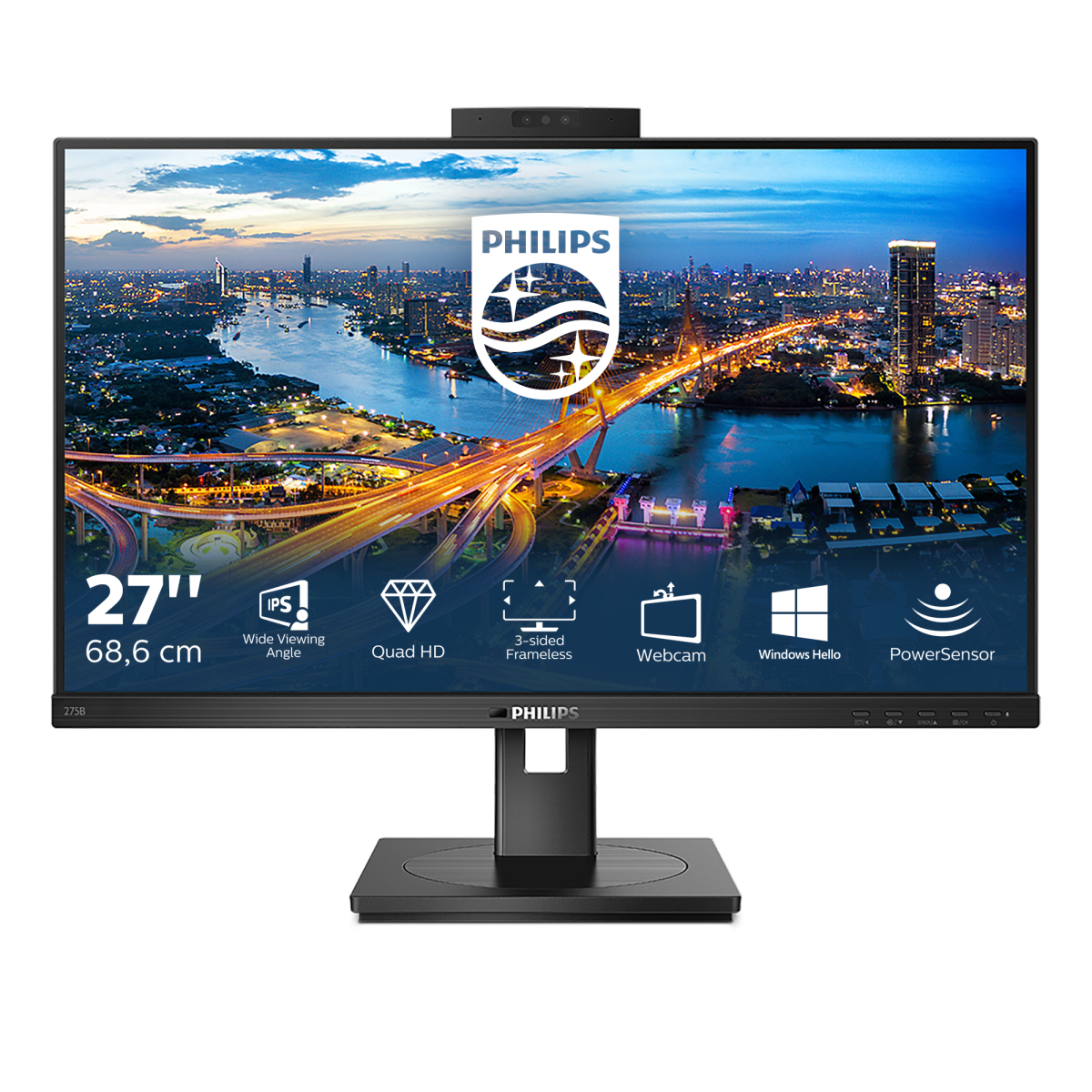 PHILIPS 275B1H/00 B-LINE 27" LED IPS 2K WEBCAM …