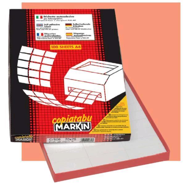 MARKIN CONF 100 ETICHETTE ADESIVE 210X297 mm ROSSO …